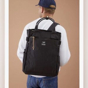 Anello Regular 2-Way Tote Backpack in Black